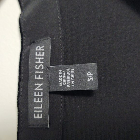 EILEEN FISHER Black Velvet Collared Silk Long Shirt Size Small - Picture 8 of 16